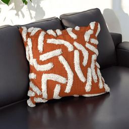 LUSHLYF Orange & White Set of 3 Embroidered Square Cushion Covers-21