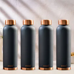 BOROSIL Grey Set of 4 Copper Solid Water Bottle-19