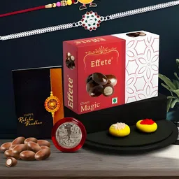 DeoDap Rakhi Combo for Brother with Rakhi, Roli Chawal, Coin & Greeting Card-37