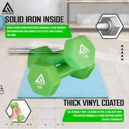 ADRENEX Set Of 6 Fixed Weight Dumbbells - 6 Kg image 5