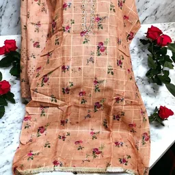 Glitzy Galz Floral Printed Jute Cotton Unstitched Dress Material-image-1