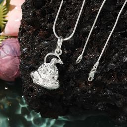Metronaut Men 92.5 Sterling Silver Hanuman Ji Pendent With Chain-23