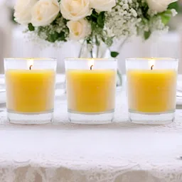HOSLEY Yellow 3 pieces Jar Candle-image-49