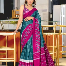 DIVASTRI Ethnic Motifs Block Print Saree-picture-47