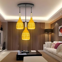 GAUVIK Yellow Printed Aluminium Ceiling Lamp-image-12