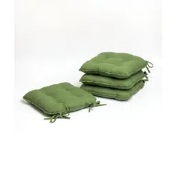 SKANDA FAB Green 4 Pieces Pure Cotton Chair Pads-image-82