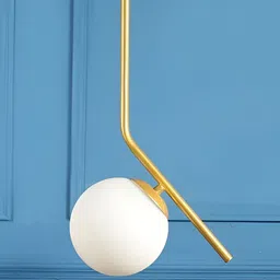 Whiteray Gold-Toned & White Contemporary Spherical Ceiling Lamp-image-94