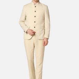 Blackberrys Men Printed Slim-Fit Two-Piece Bandhgala Formal Suit-image-29