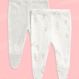 mothercare Infant Grey Pack of 2 Organic Cotton Leggings With Attached Booties-31