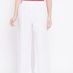 Castle Women White Solid Straight Palazzos-picture-15