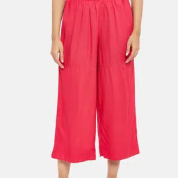 RANGMANCH BY PANTALOONS Women Fuchsia Cropped Palazzos-image-45