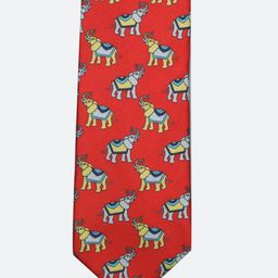 Tossido Men Red & Grey Printed Broad Tie-picture-1