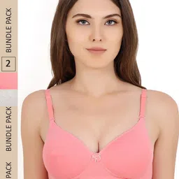 Floret Pack Of 2 Heavily Padded Non Wired Push Up Bra-picture-39