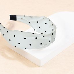 OOMPH Women White & Black Polka Dots Print Hairband-image-97
