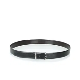 KEZRO Men Black Textured Vegan Leather Reversible Belt-image-34