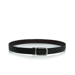 KEZRO Men Black Textured PU Reversible Formal Belt-image-57