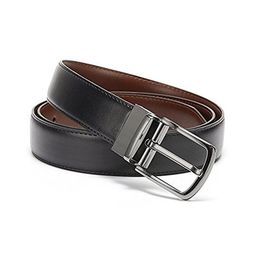 KEZRO Men Black Textured PU Reversible Belt-image-18