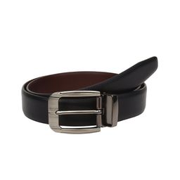 KEZRO Men Black Textured Reversible PU Belt-image-107