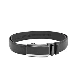 BuckleUp Men Black Textured Leather Belt-image-4