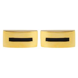 PELUCHE Men Gold-Toned & Plated Minimal Rectangle Cufflinks-image-2