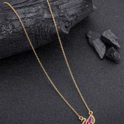DressBerry Gold-Plated Duck-Shaped Stone-Studded Pendant & Chain-image-50
