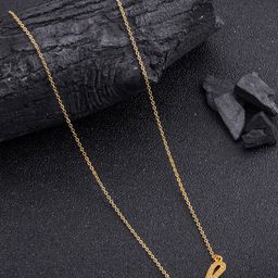 DressBerry Gold-Plated Contemporary-Shaped Stone-Studded Pendant & Chain-41