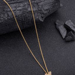 DressBerry Gold-Toned Brass Gold-Plated Artificial Stones Studded Chain-32