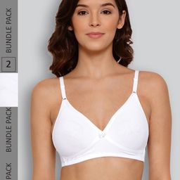 LYRA Pack Of 2 Combed Cotton Seamless Cross Over Moulded Bra-33