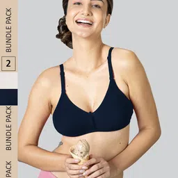 LYRA Pack Of 2 Cotton Rich Mesh Ladder Wire Free Moulded and Seamless Bra-image-73
