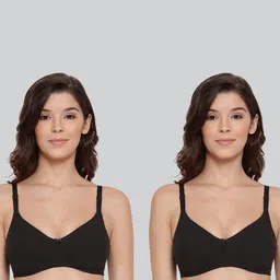 LYRA Pack Of 2 Combed Cotton Rich Full Coverage Spacer Bra-image-85