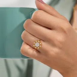 KISNA DIAMOND AND GOLD JEWELLERY Women 14 Kt Ring Diamond 0.29 g-image-93