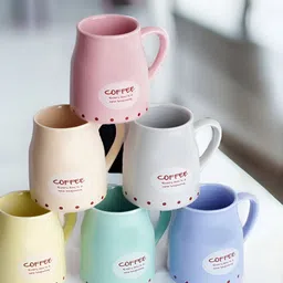 Freakway Pink & Cream 6 Pieces Printed Dishwasher Safe Glossy Mugs 200 ml-image-39
