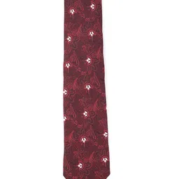 Louis Philippe Men Maroon & White Woven Design Broad Tie-image-27