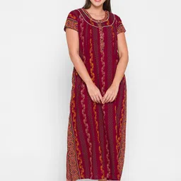 AV2 Maroon Printed Maxi Nightdress-picture-44