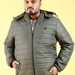 Hardsoda by The Indian Garage Co Plus Size Hooded Lightweight Quilted Jacket-picture-11