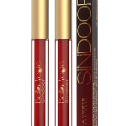 bella voste Bella Set Of 2 Matt Finish Liquid Sindoor- 4ml- Red image 1