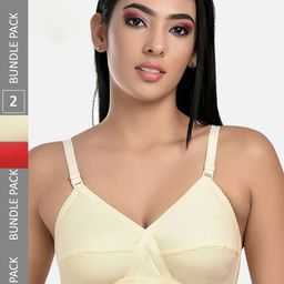 StyFun Pack Of 2 Non Padded Cut & Sew Dry-Fit Non Wired Full Coverage Cotton Everyday Bra-9