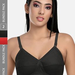 StyFun Pack Of 2 Non Padded Full Coverage All Day Comfort Dry Fit Cotton Everyday Bra-picture-39