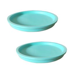 LASAKI 2 Pieces Blue Round Truffle Ceramic Pot Trays-image-87