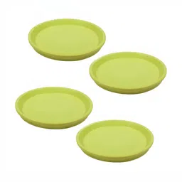 LASAKI 4 Pcs Lime Green Round Truffle Ceramic Pot Trays-19