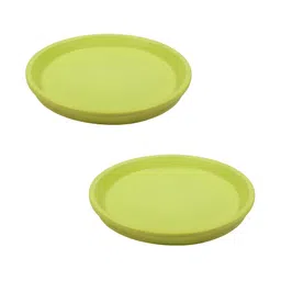 LASAKI 2 Pieces Lime Green Round Ceramic Plates-28