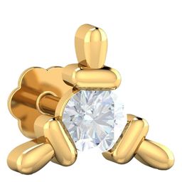 KUBERBOX 18KT Gold Diamond Studded Triangular Nose Pin-0.65g-image-8