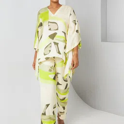 Vedika M Abstract Printed Kaftan Top & Trousers image 1