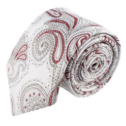 KOVOVE Men White & Maroon Woven Design Broad Tie-image-94