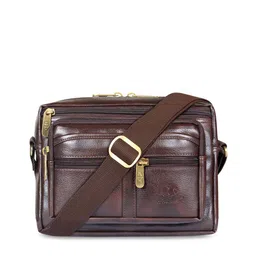THE CLOWNFISH Unisex Brown Messenger Bag-4