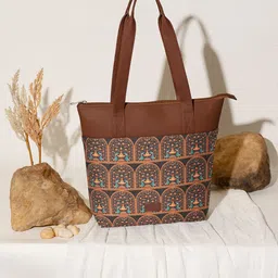 ZOUK Ethnic Motifs Printed Shopper Tote Bag image 2