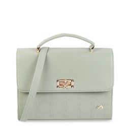 Metro Green Textured Structured Satchel-image-0