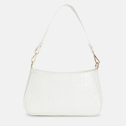 FABBHUE White Textured PU Structured Shoulder Bag with Quilted-7