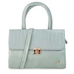 Metro Sea Green Textured Structured Satchel-39