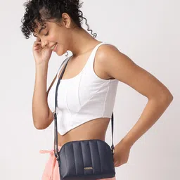 Fastrack Textured Structured Sling Bag With Quilted-15